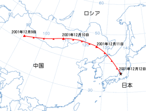 �A�W�A�嗤����̑�C�̗���i2001�N12��9������12���j�B
