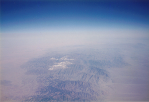 上空から見た中国の砂漠。